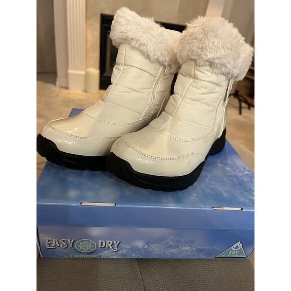 Easy Street Women Fur Cuff Winter Ankle Booties Frosty Size US 7M Winter White - Picture 4 of 10